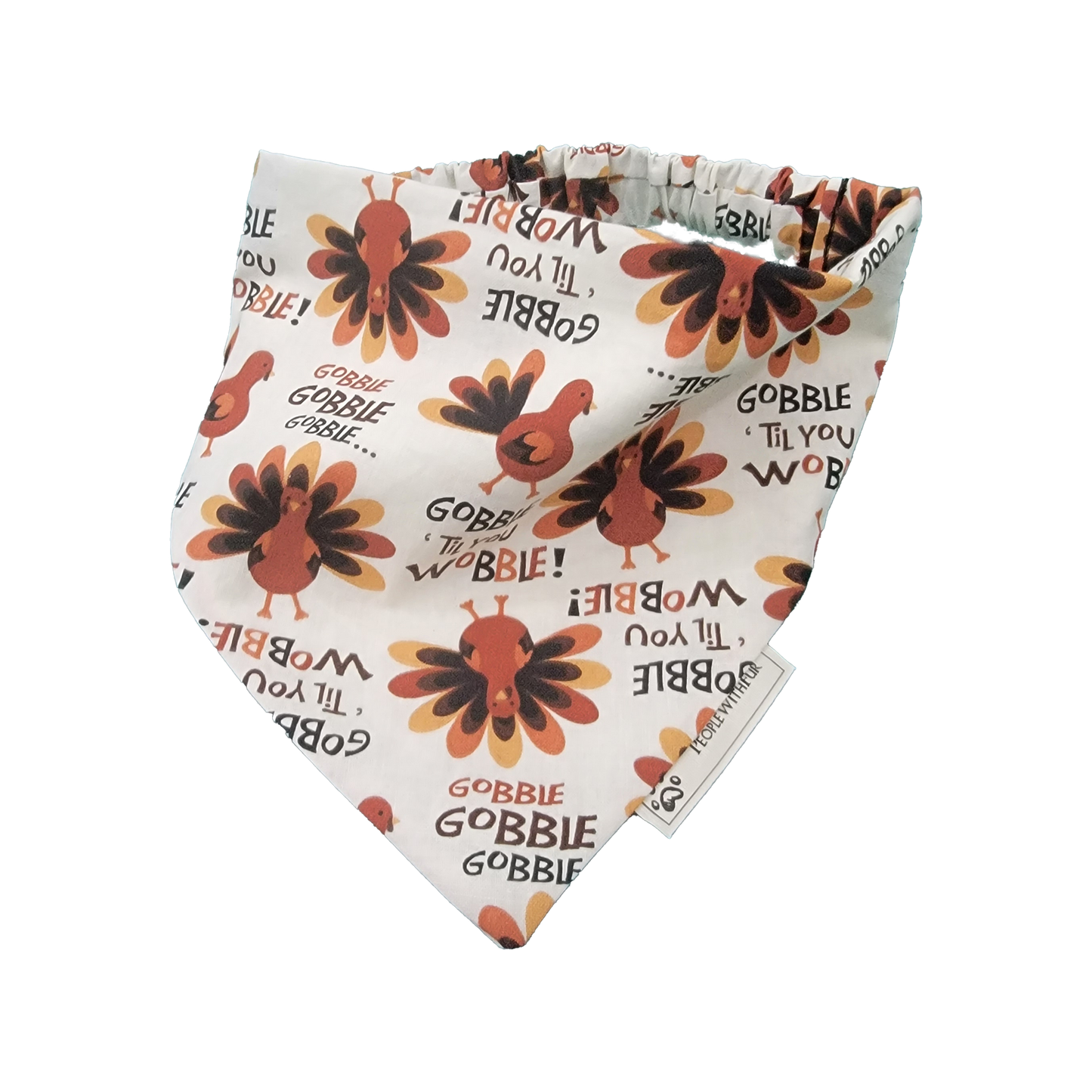 Gobble Til You Wobble Turkey Thanksgiving Dog Bandana