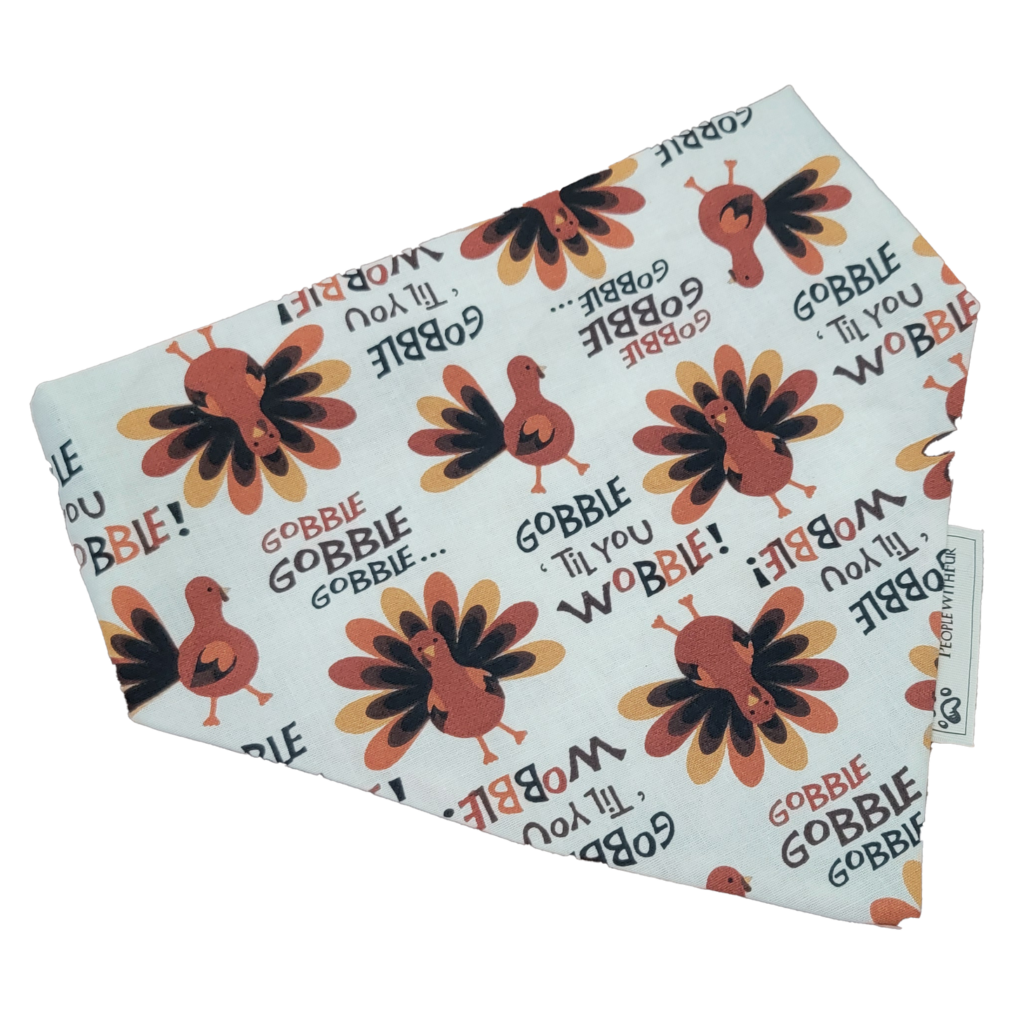 Gobble Til You Wobble Turkey Thanksgiving Dog Bandana