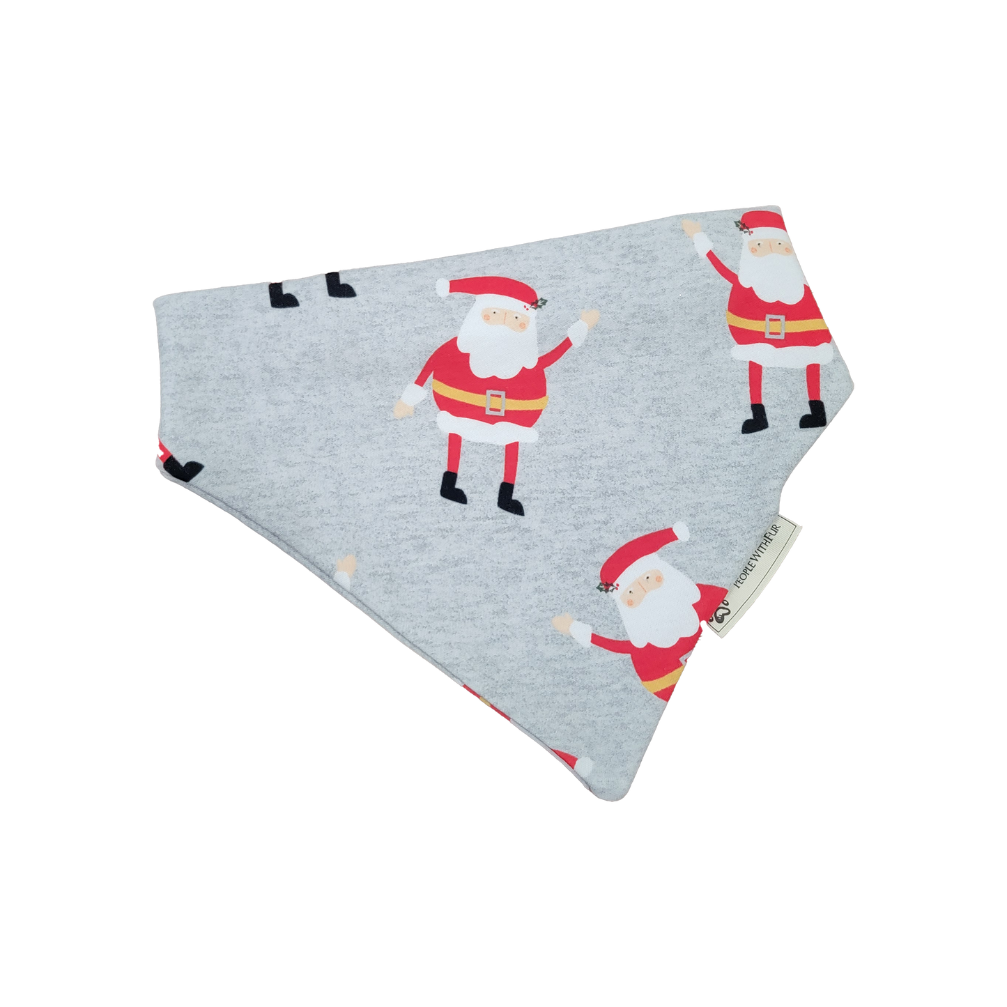 Waving Holly Jolly Santa Dog Bandana