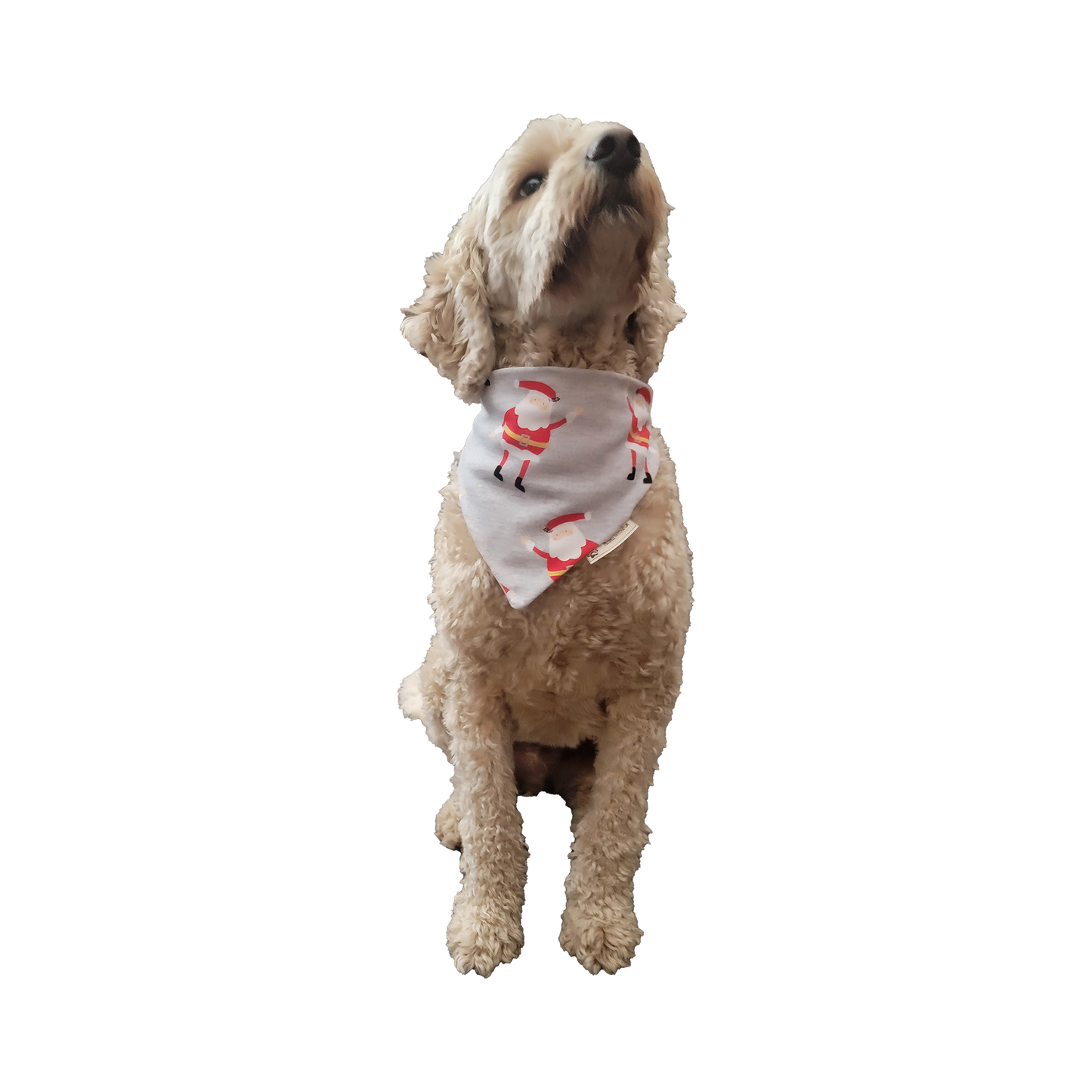 Waving Holly Jolly Santa Dog Bandana